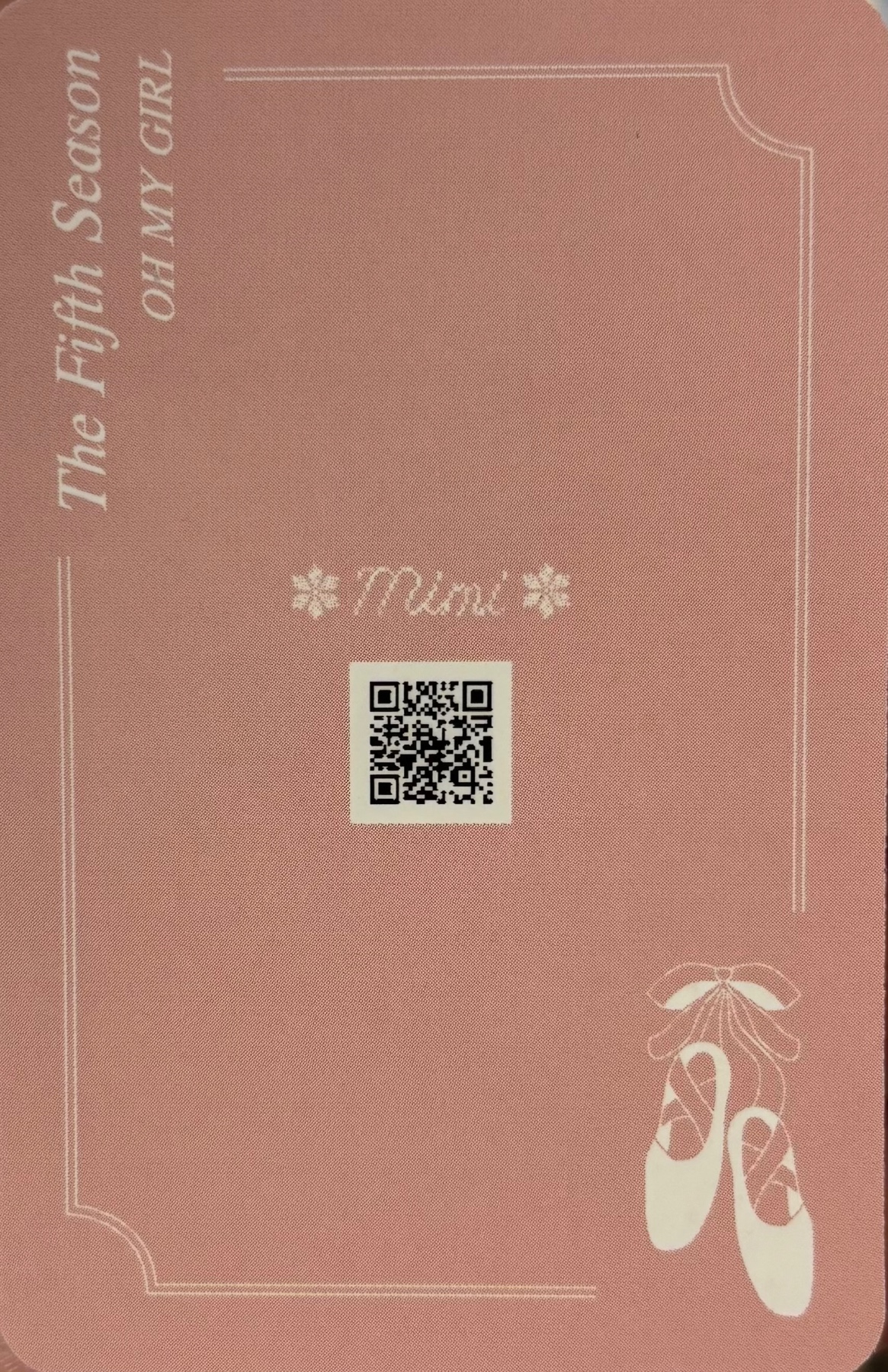 Mimi OH MY GIRL photocard back side - Selfie Photocard