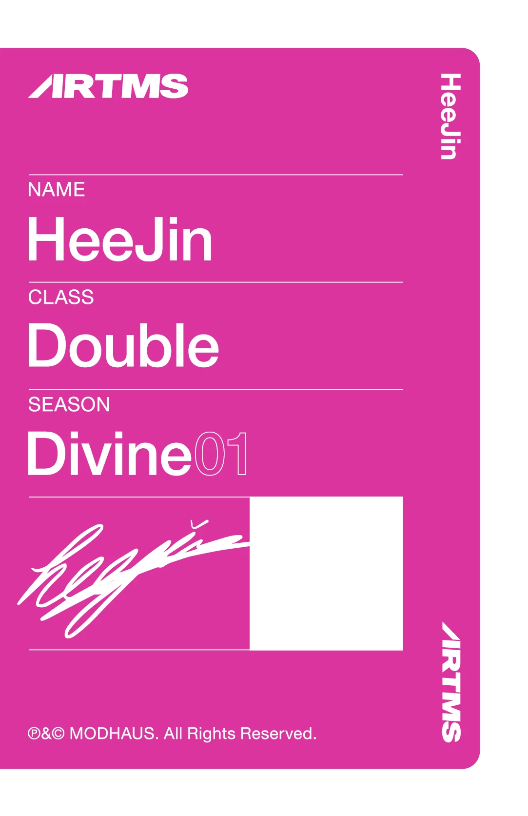Heejin ARTMS photocard back side - Physical Objekt (Single Release Ver.)