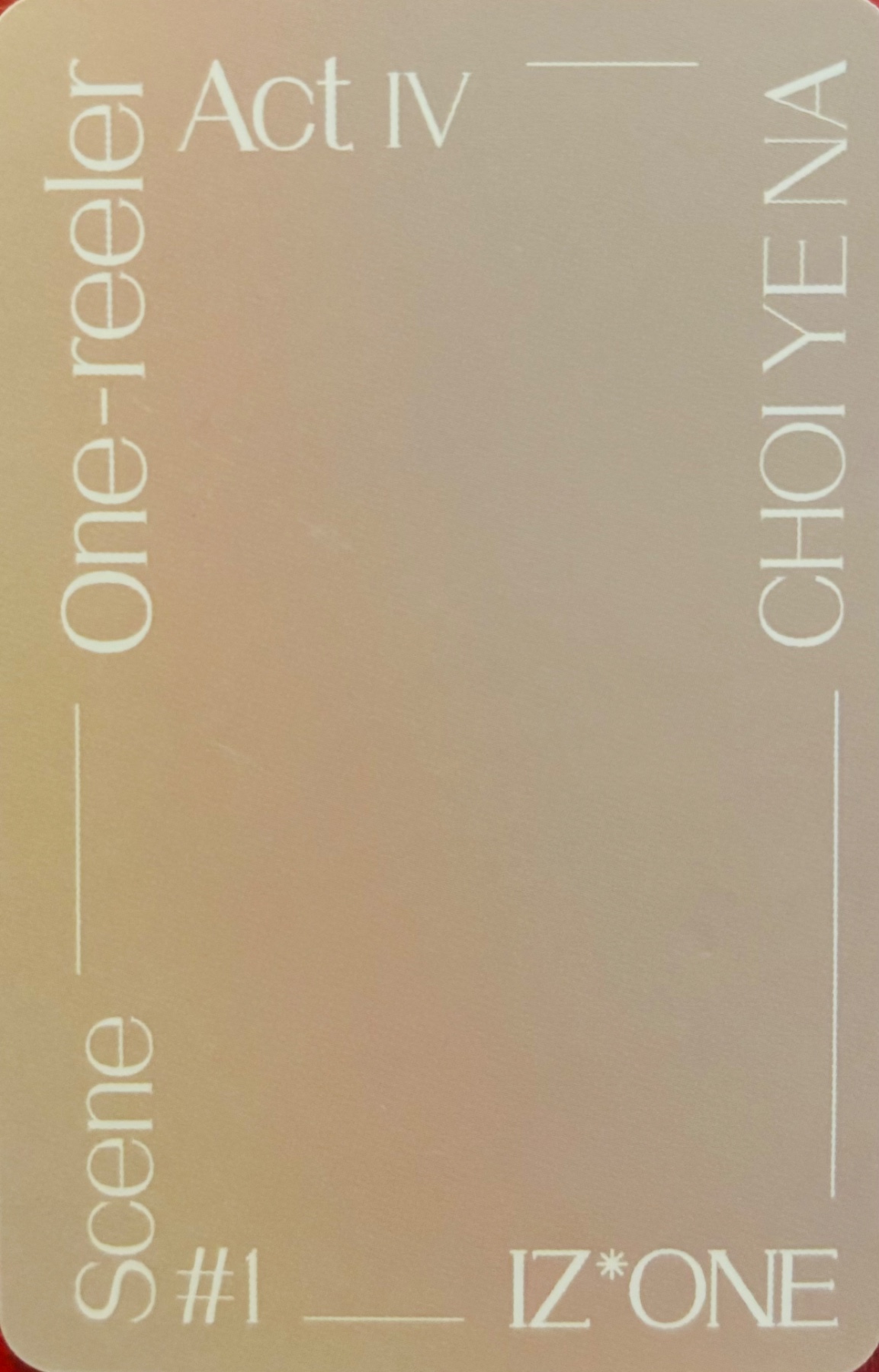 Yena IZ*ONE photocard back side - AR Card
