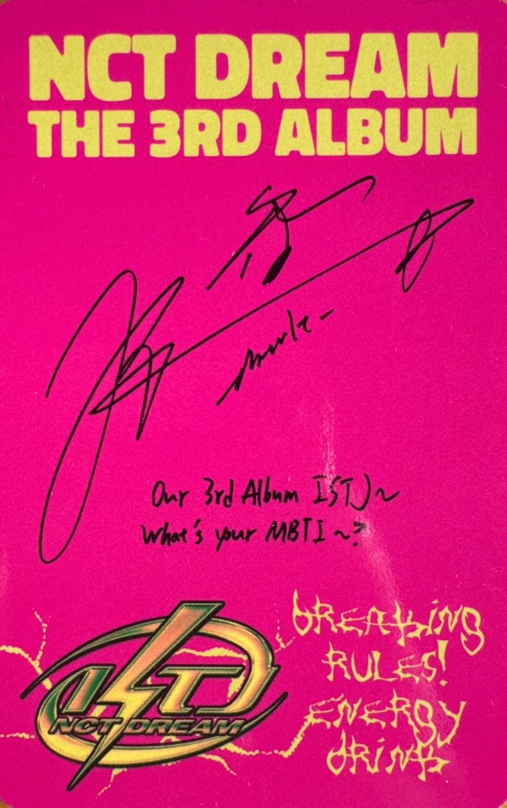 Chenle NCT DREAM photocard back side - Photocards