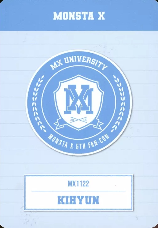 Kihyun MONSTA X photocard back side - 'Designed by Member' MD