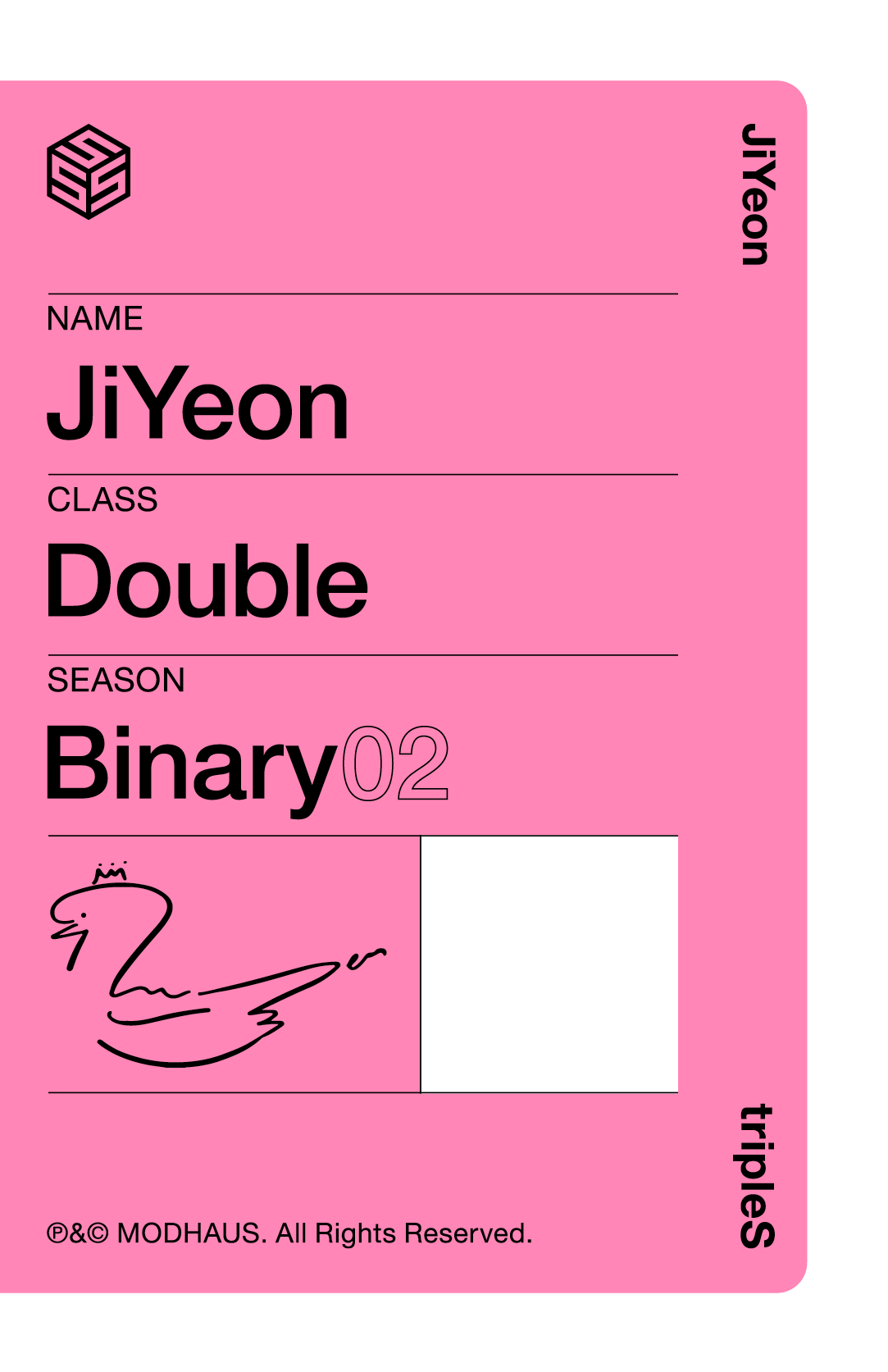 Jiyeon tripleS photocard back side - Showcase Objekt Pack