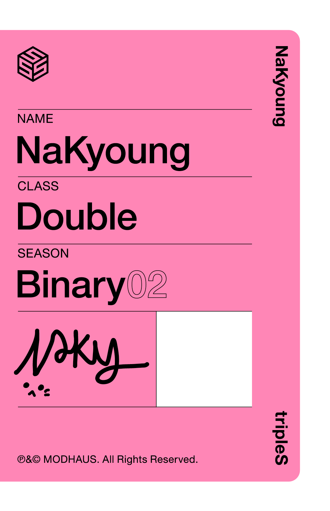 Nakyoung tripleS photocard back side - Showcase Objekt Pack