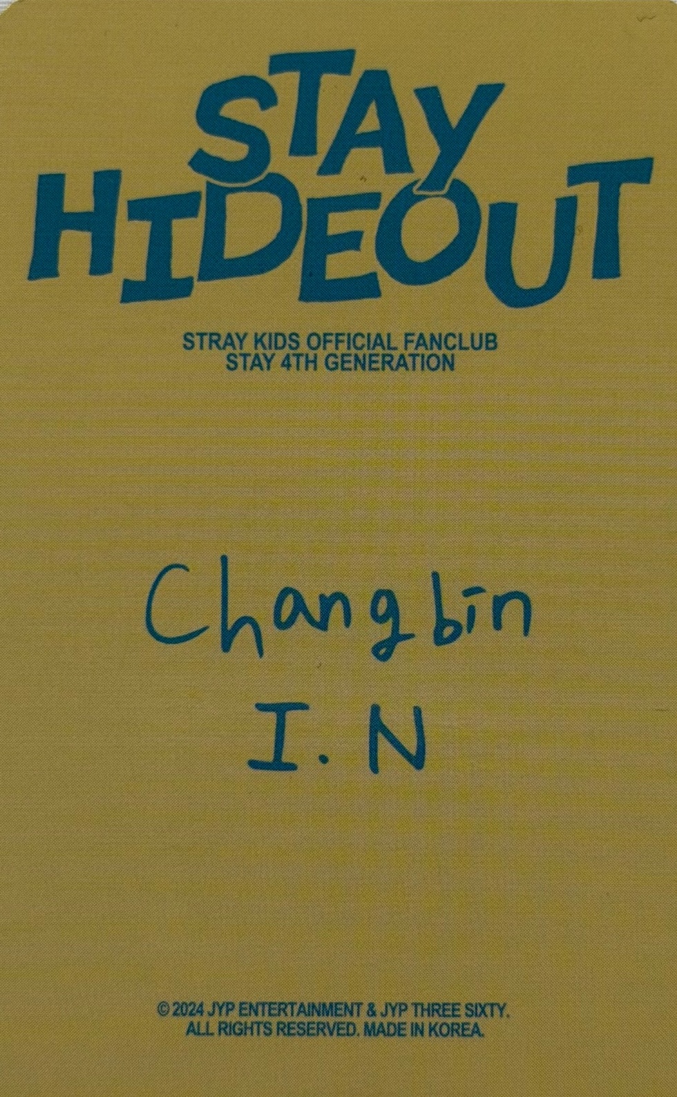 Changbin & I.N Stray Kids photocard back side - Unit Photocard Set