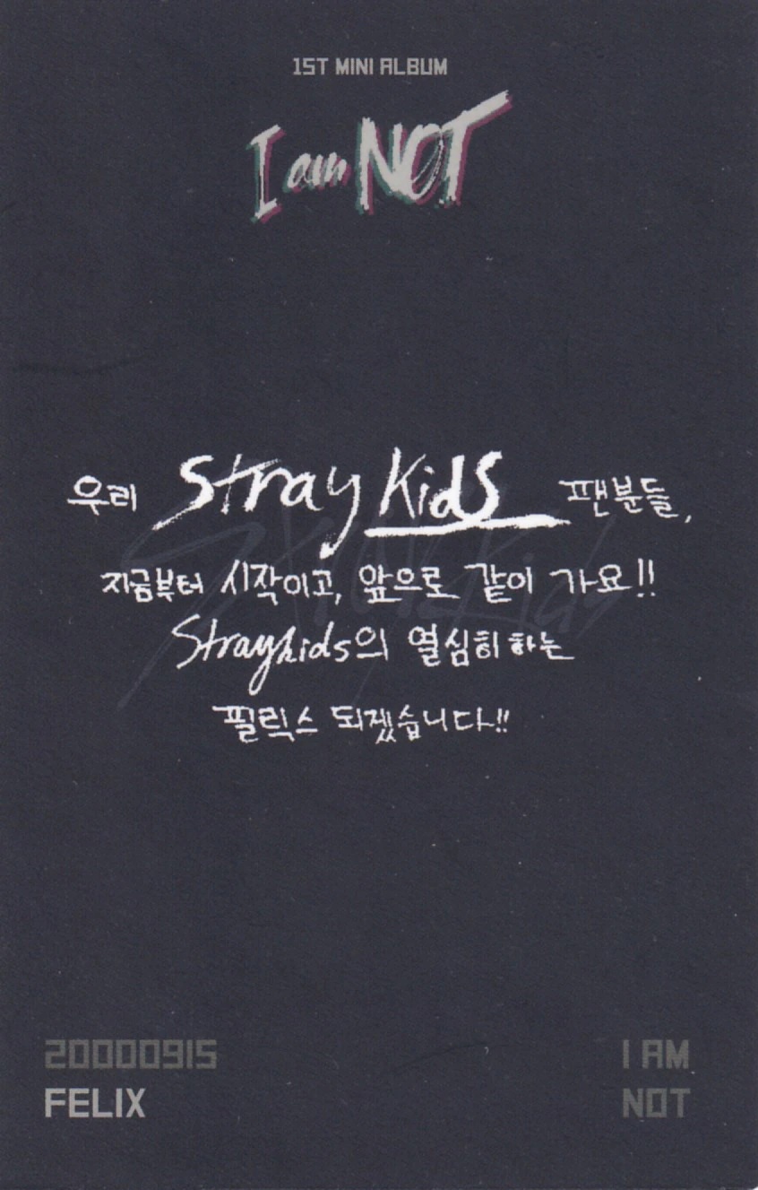 Felix Stray Kids photocard back side - Childhood Ver.