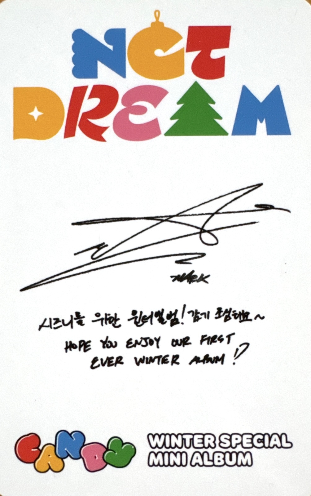 Mark NCT DREAM photocard back side - Photocard