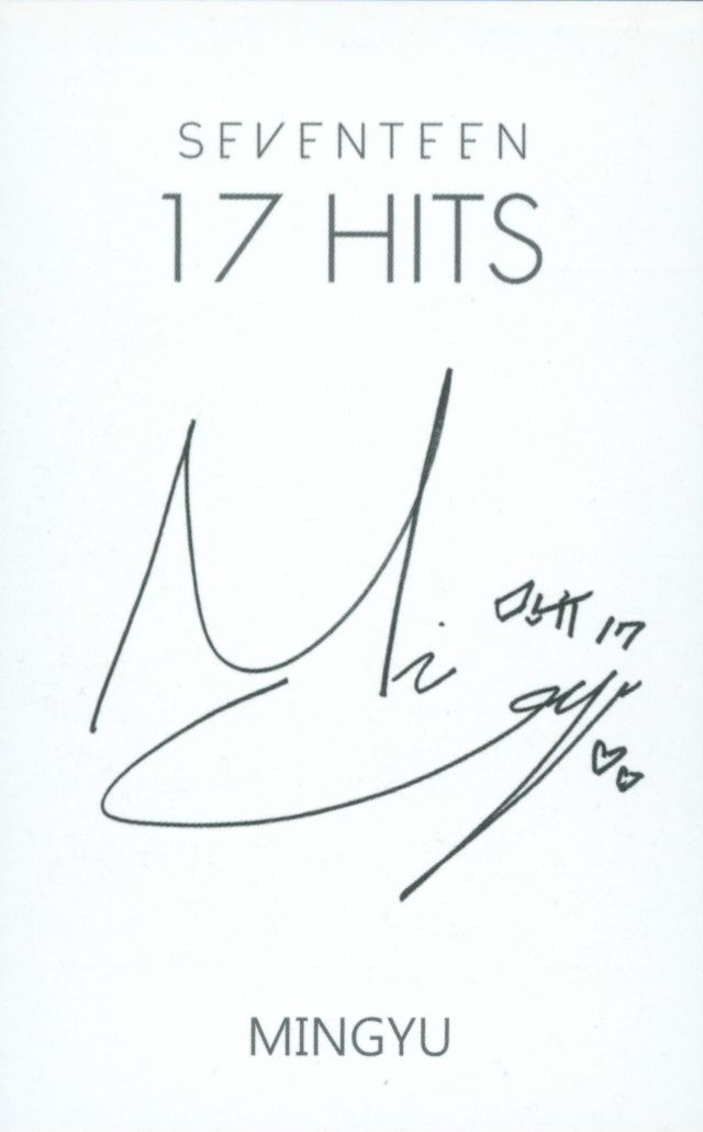 Mingyu SEVENTEEN photocard back side - Photocard
