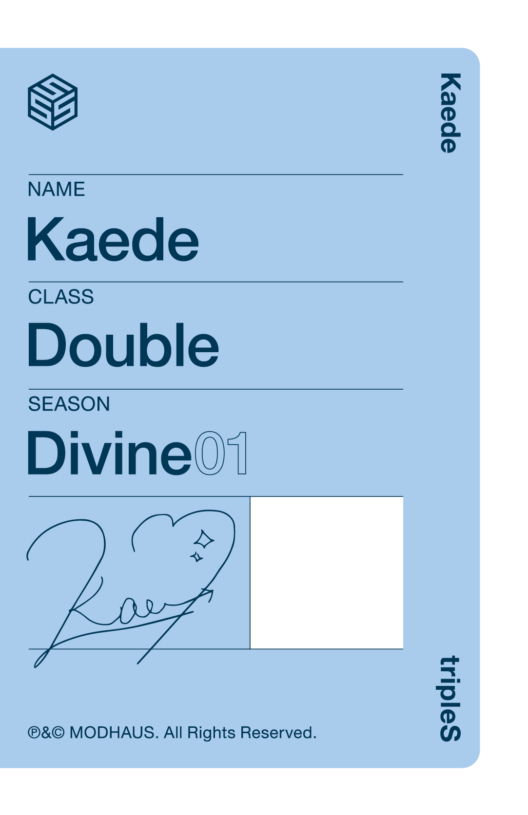 Kaede tripleS photocard back side - Showcase Objekt Pack