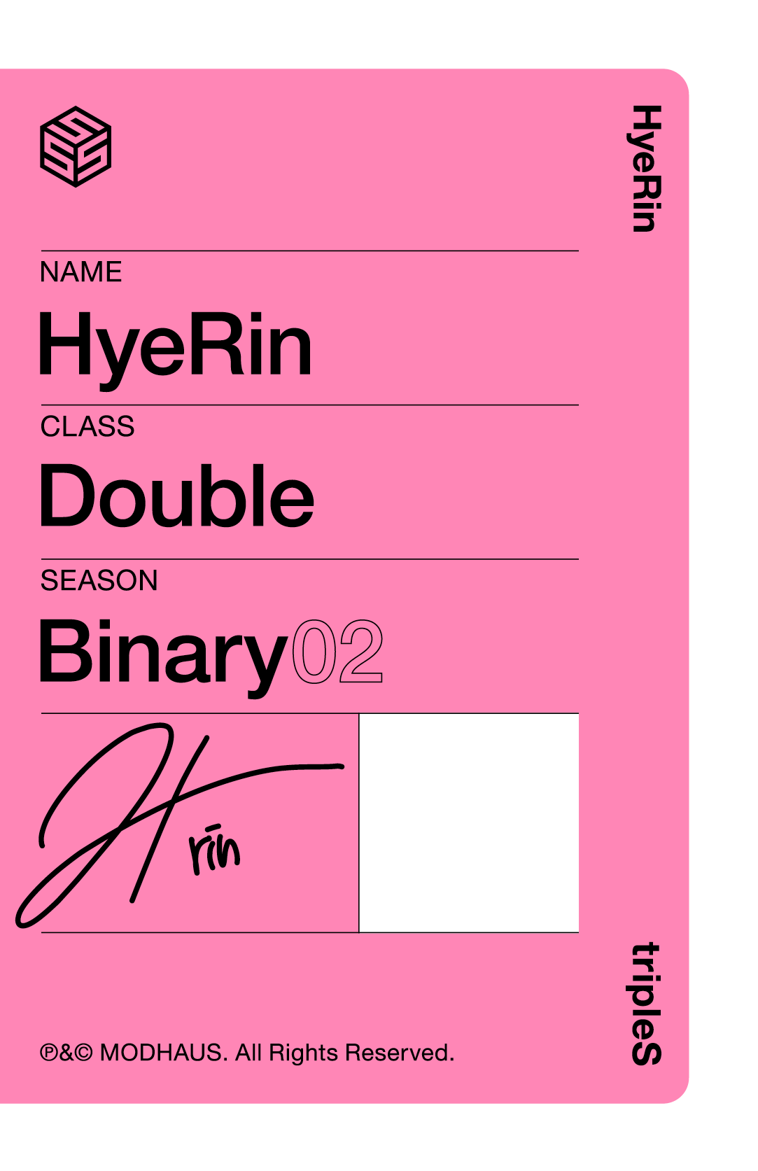 Hyerin tripleS photocard back side - Showcase Objekt Pack