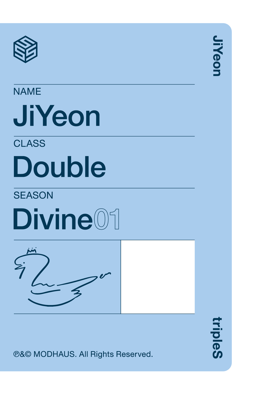 Jiyeon tripleS photocard back side - Showcase Objekt Pack
