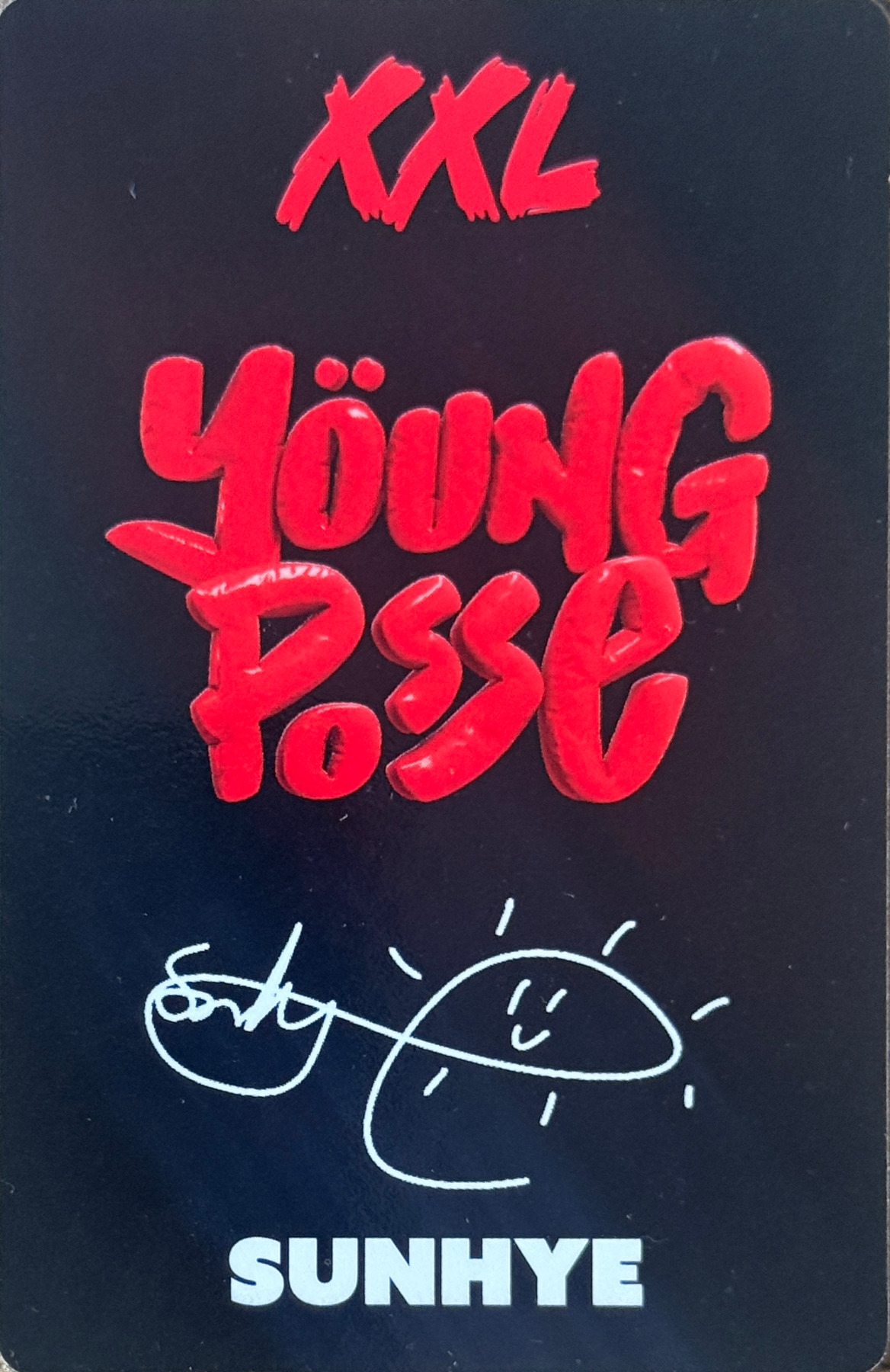 Sunhye YOUNG POSSE photocard back side - Photocard