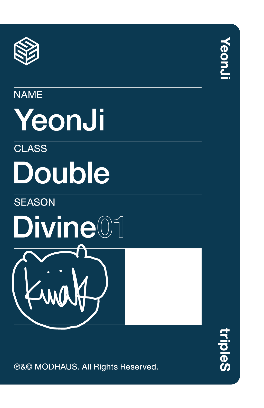 Yeonji tripleS photocard back side - Double Class Objekt