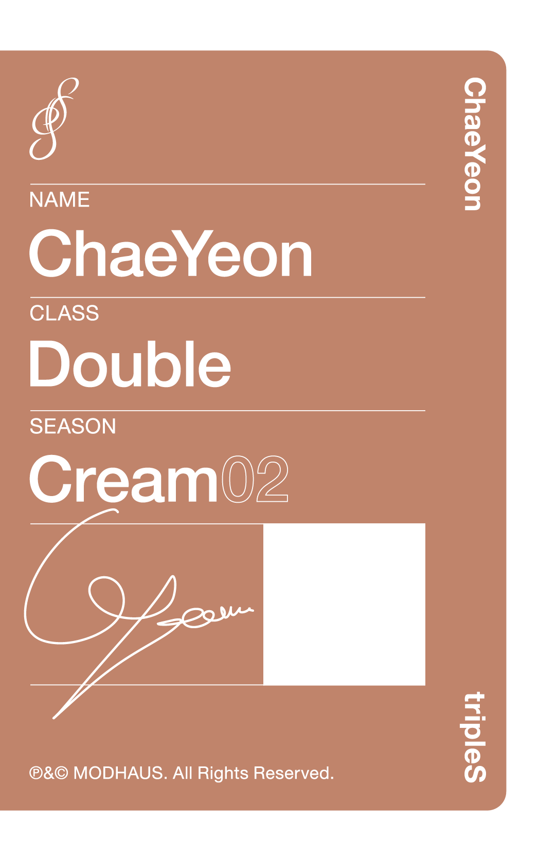 Chaeyeon tripleS photocard back side - Showcase Objekt Pack