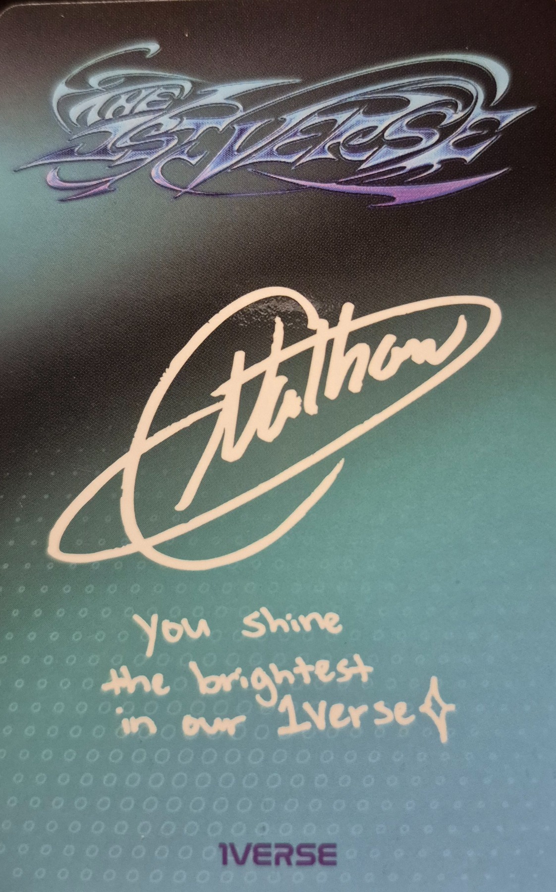 Nathan 1VERSE photocard back side - Photocard
