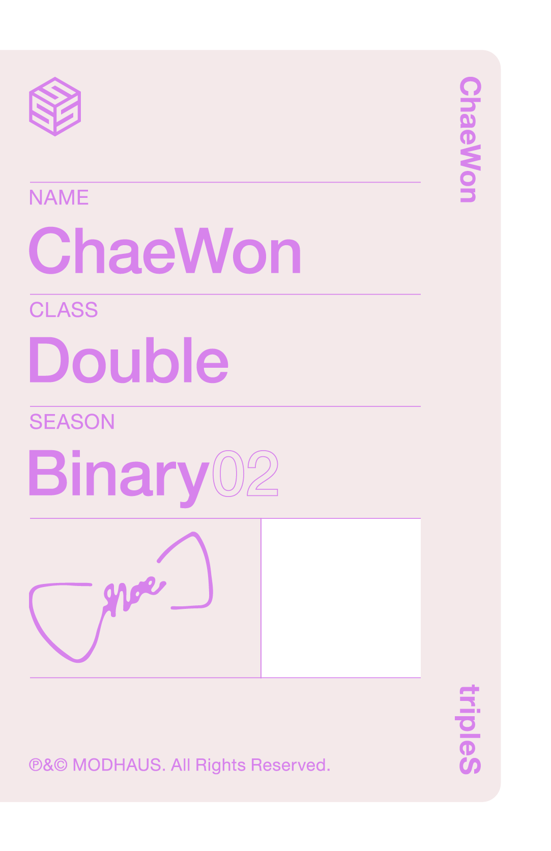Chaewon tripleS photocard back side - Double Class Objekt