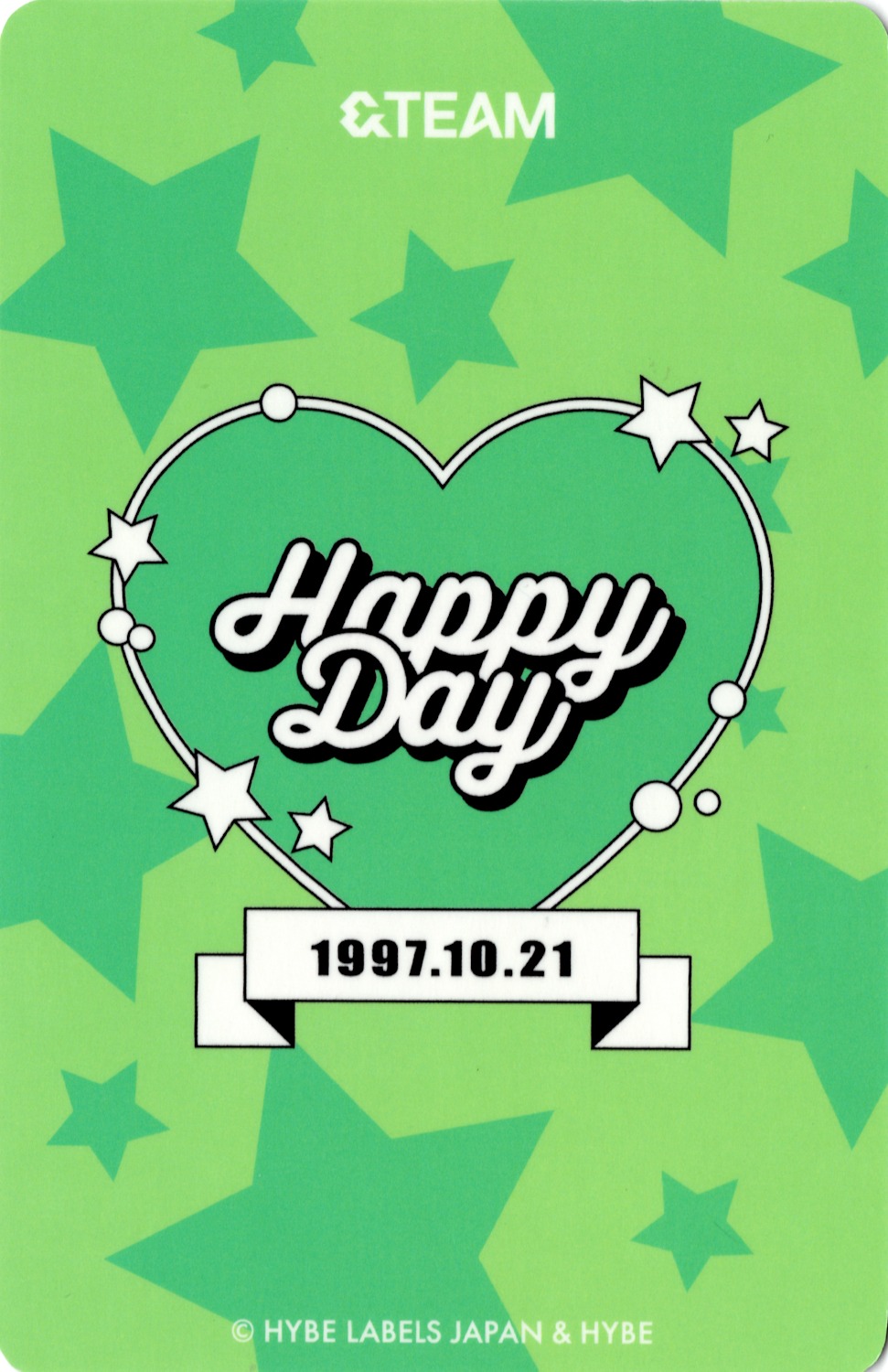 K &TEAM photocard back side - K Birthday Kit Photocard