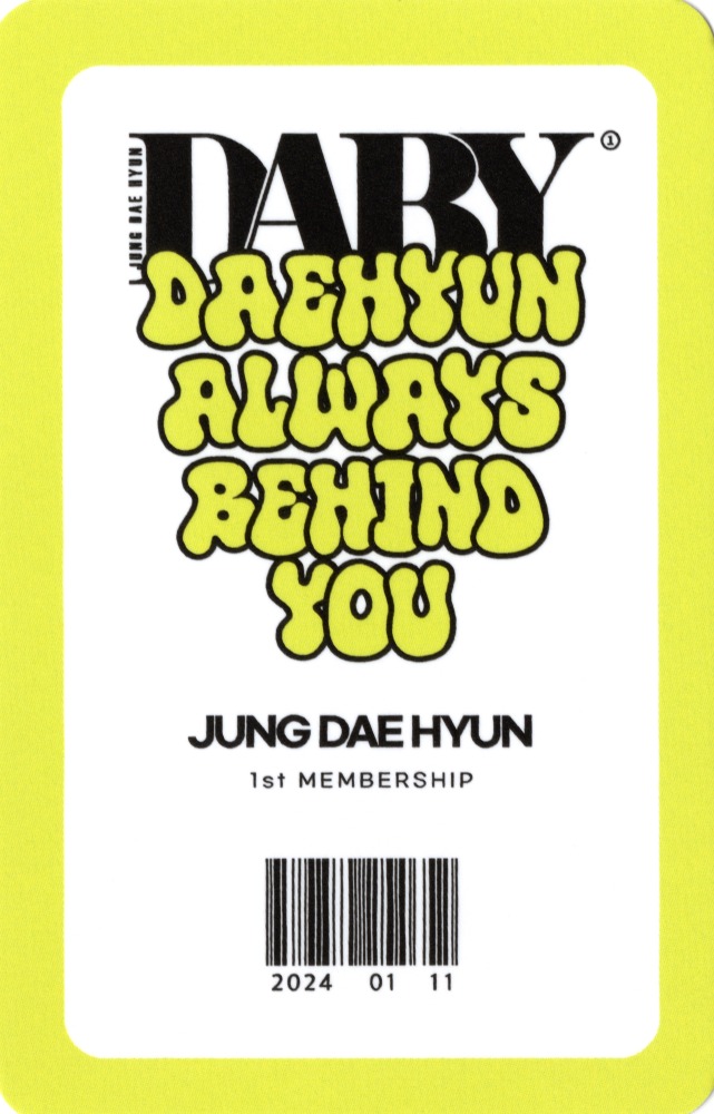 Daehyun Jung Dae Hyun photocard back side - Photocard