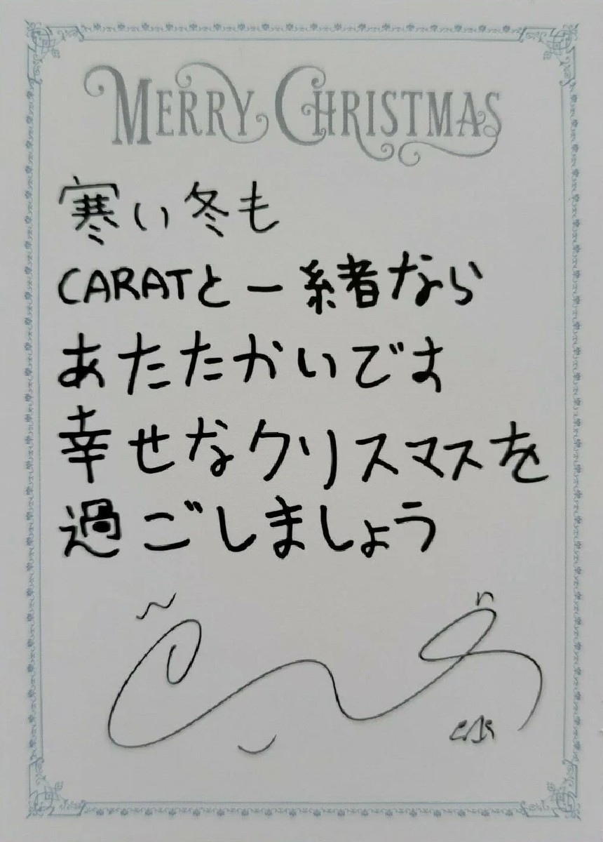 Wonwoo SEVENTEEN photocard back side - Christmas Card