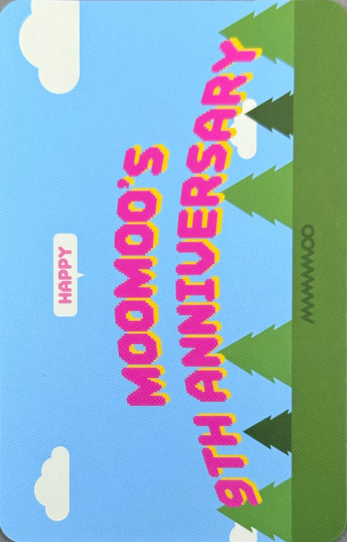 Solar, Moonbyul, Wheein & Hwasa MAMAMOO photocard back side - Mini Moomoo Bong Doll - Photocard Benefit