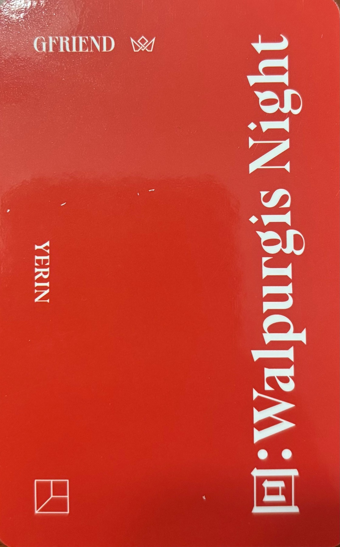 Yerin GFRIEND photocard back side - Selfie Photocards