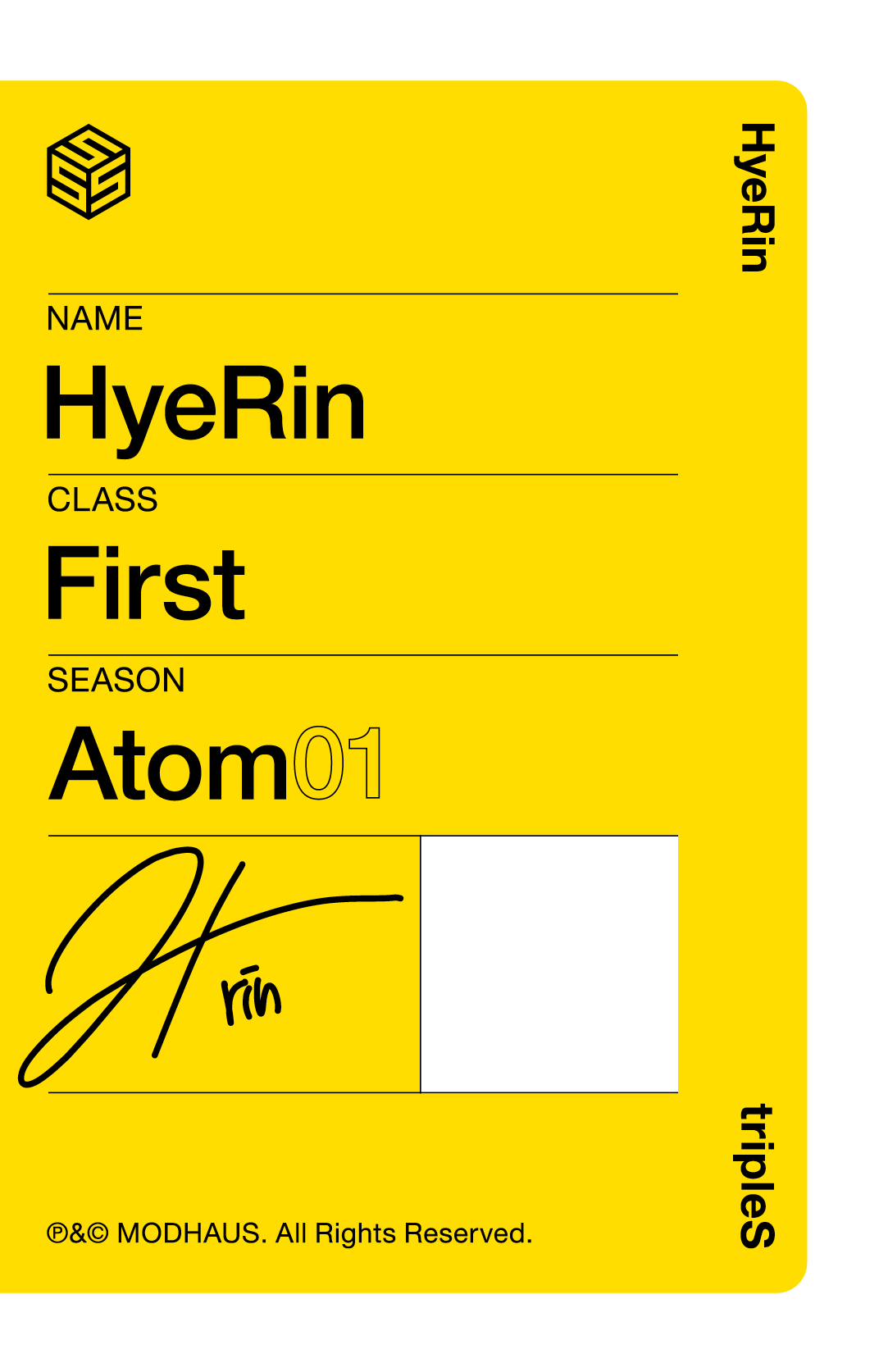 Hyerin tripleS photocard back side - Objekt - 1st Edition