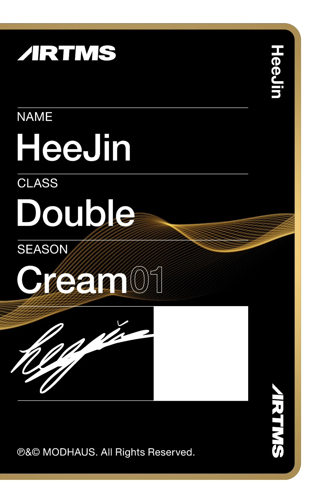 Heejin ARTMS photocard back side - Double Class Objekt