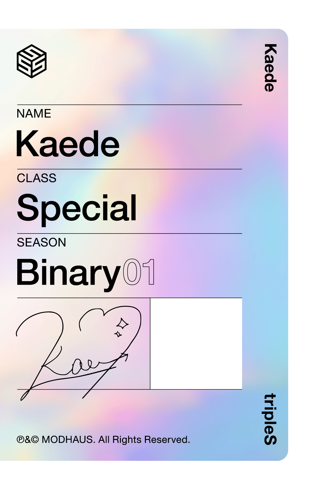 Kaede tripleS photocard back side - Double Class Objekt