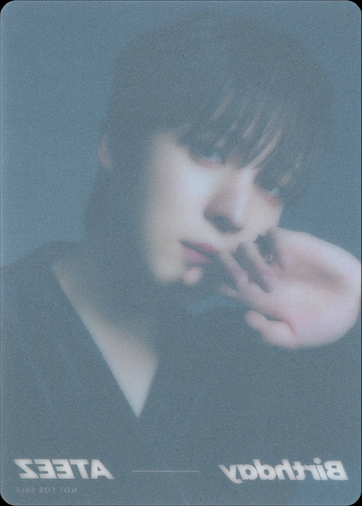 Yunho ATEEZ photocard back side - Clear Card Preorder Benefit