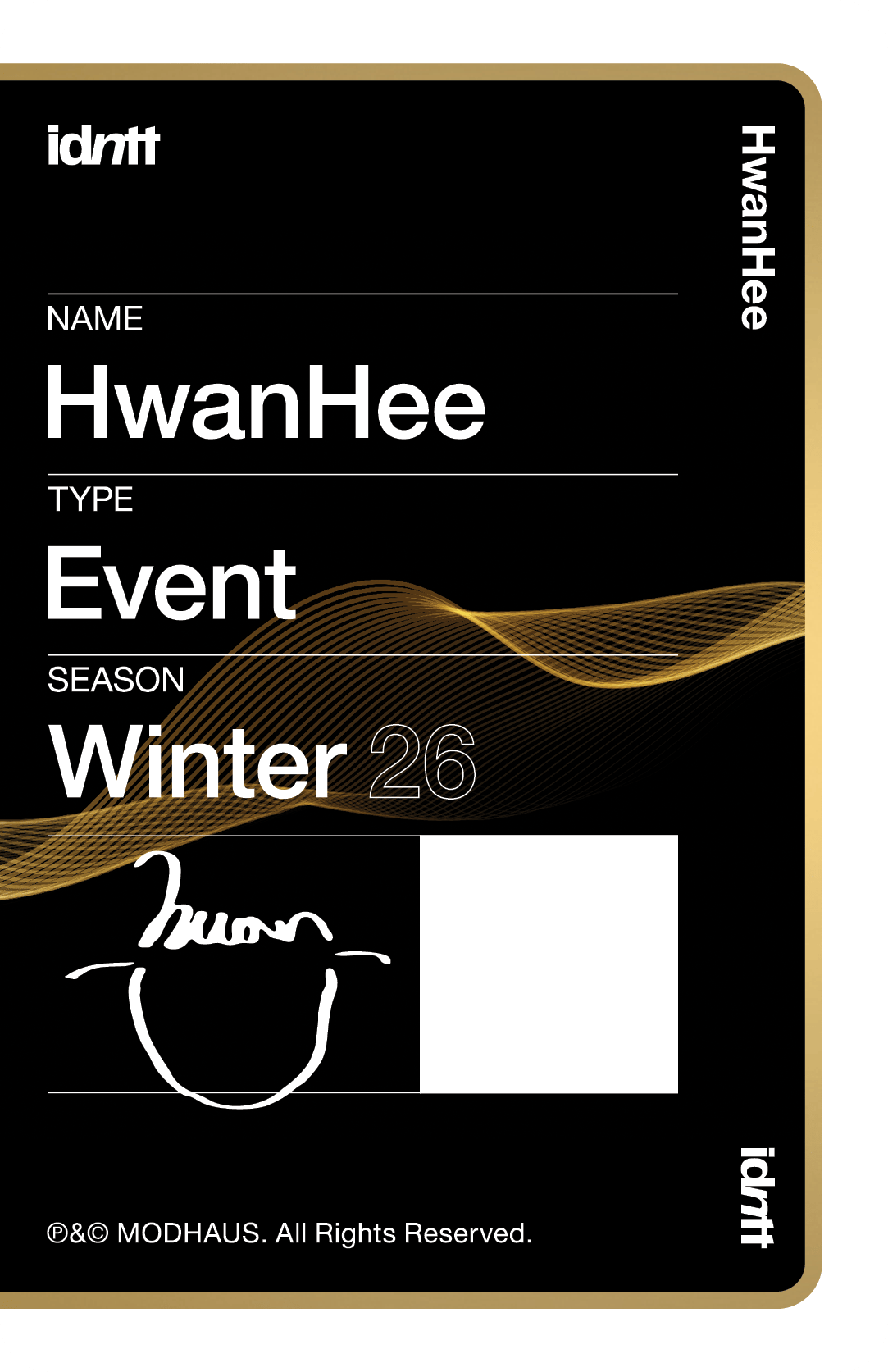 Lee HwanHee idntt photocard back side - Event Objekt