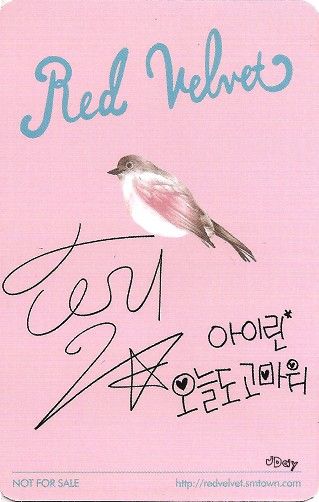 Irene Red Velvet photocard back side - Random Cards