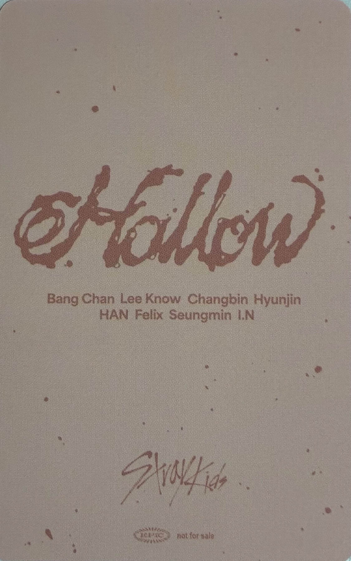 Seungmin Stray Kids photocard back side - Benefit