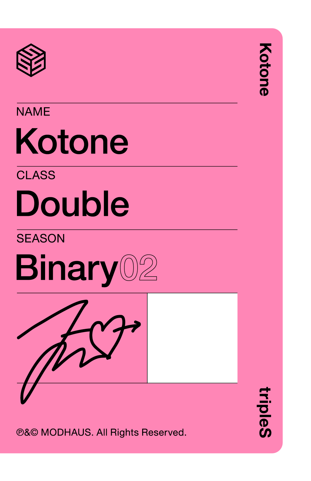 Kotone tripleS photocard back side - Showcase Objekt Pack
