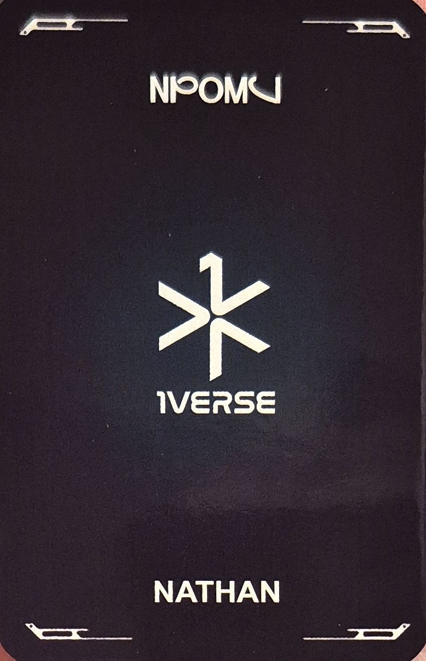 Nathan 1VERSE photocard back side - Benefit