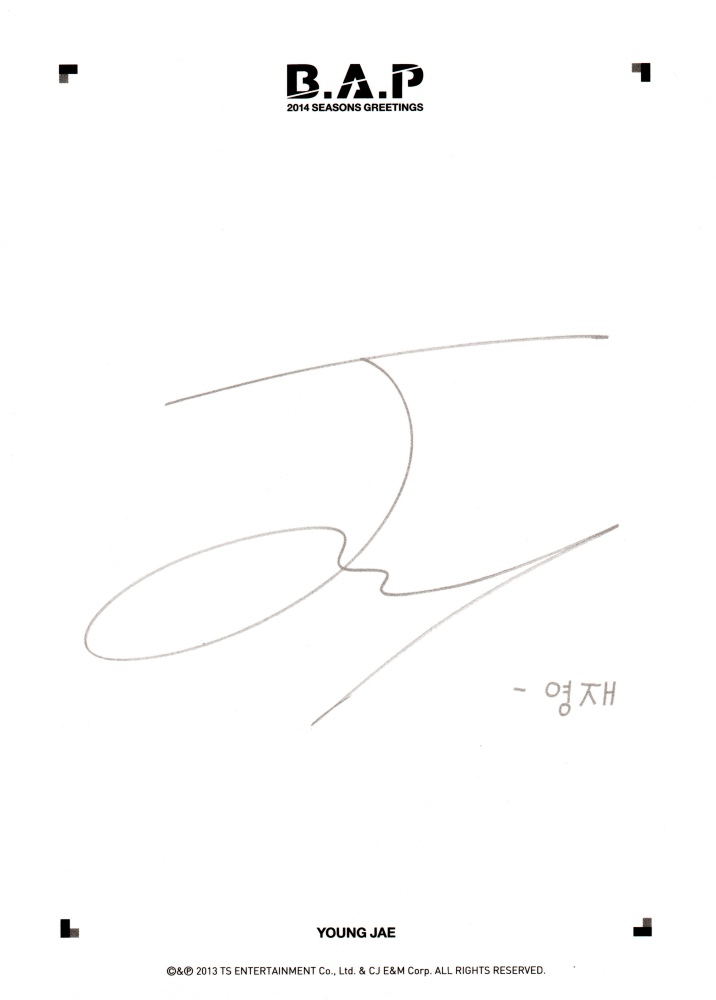Youngjae B.A.P photocard back side - Postcard