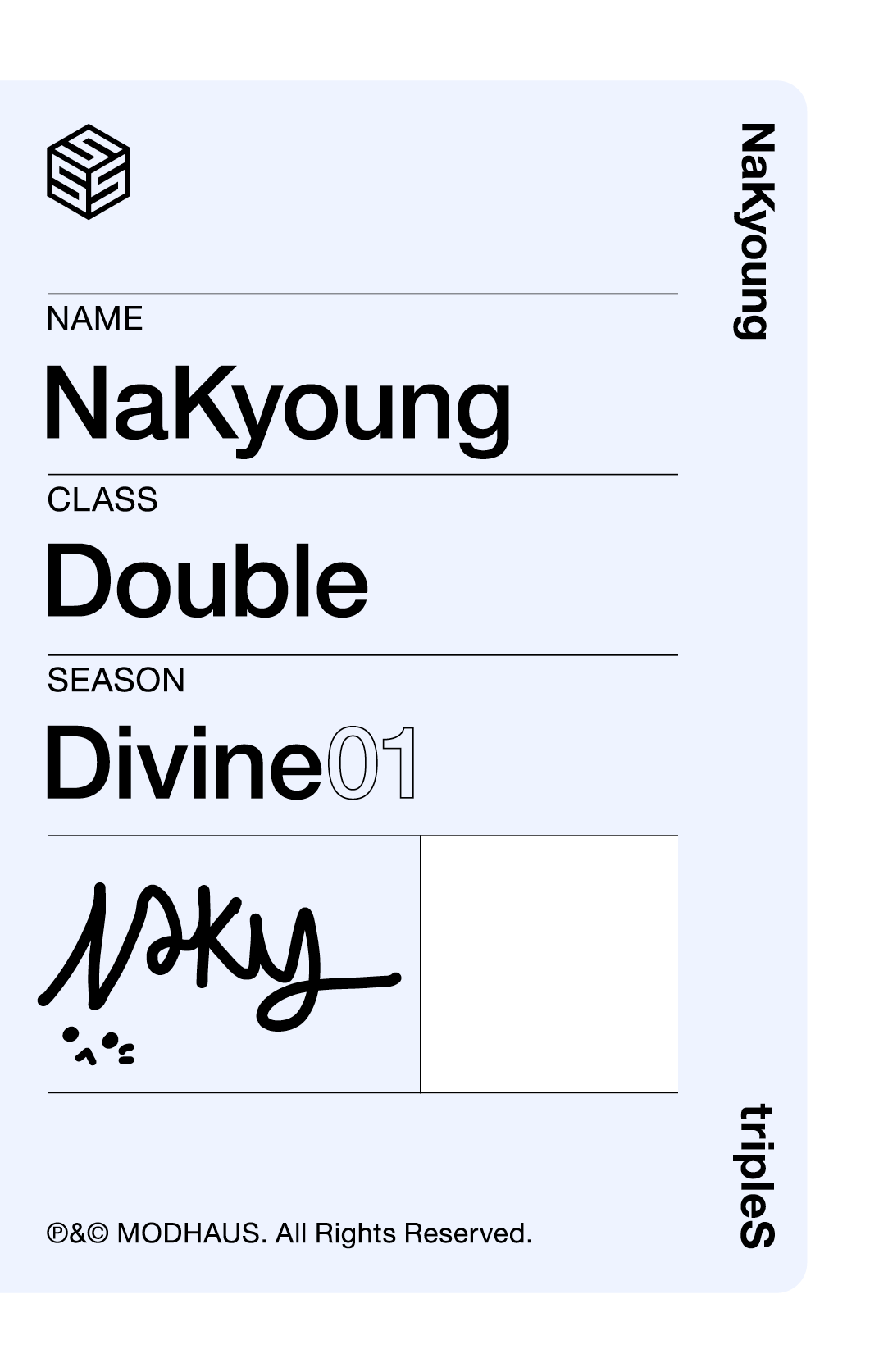 Nakyoung tripleS photocard back side - Double Class Objekt