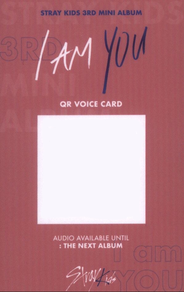 Changbin Stray Kids photocard back side - QR Photocard C ver.