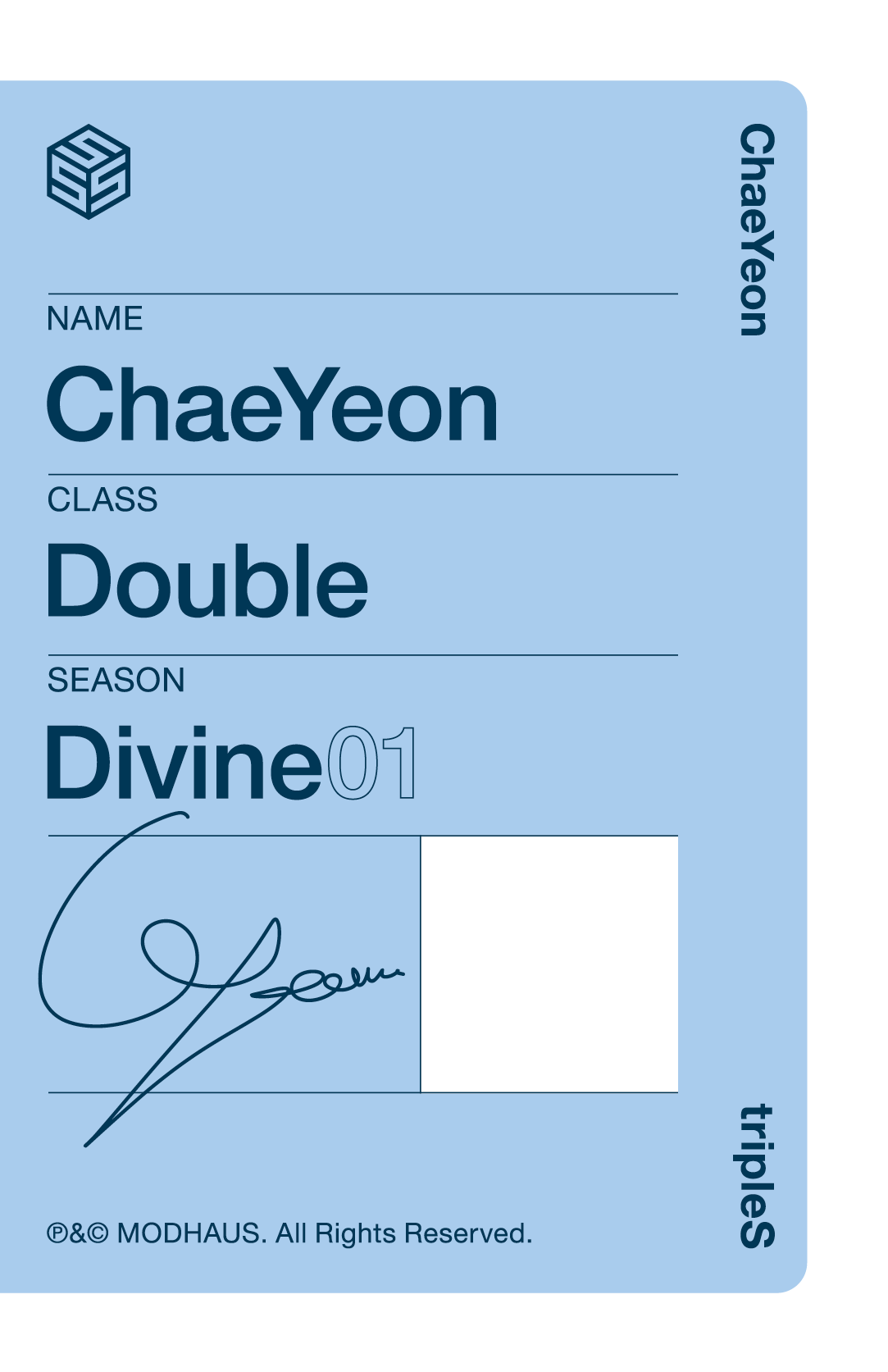Chaeyeon tripleS photocard back side - Showcase Objekt Pack