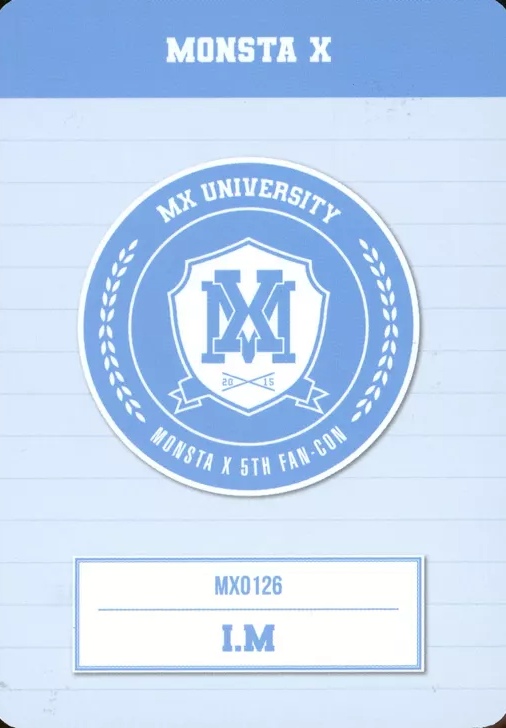 I.M MONSTA X photocard back side - 'Designed by Member' MD