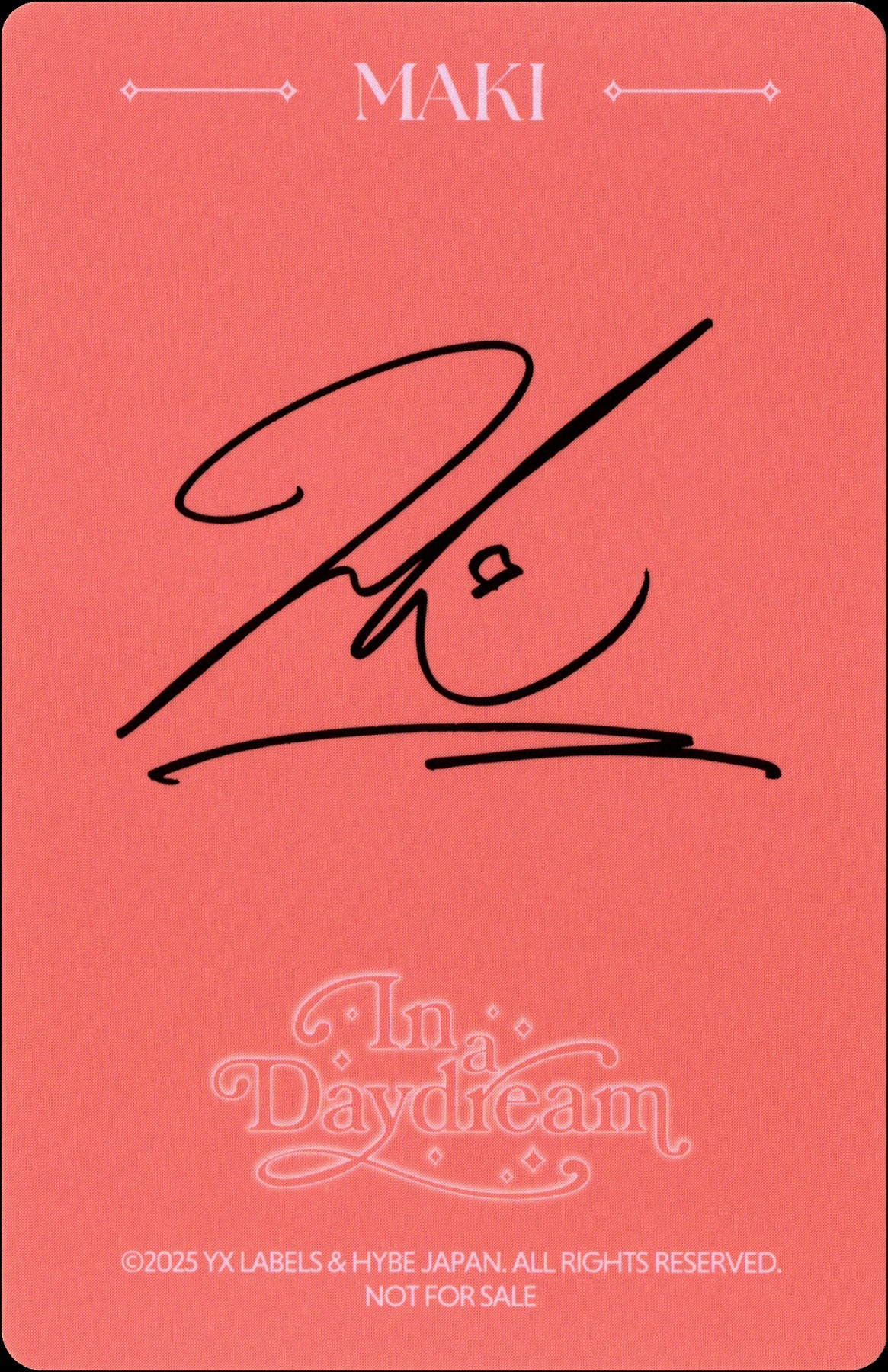Maki &TEAM photocard back side - Photocards