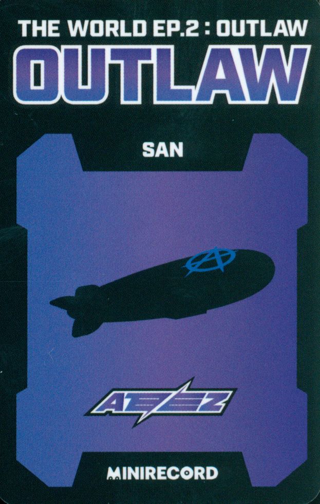 San ATEEZ photocard back side - Benefit
