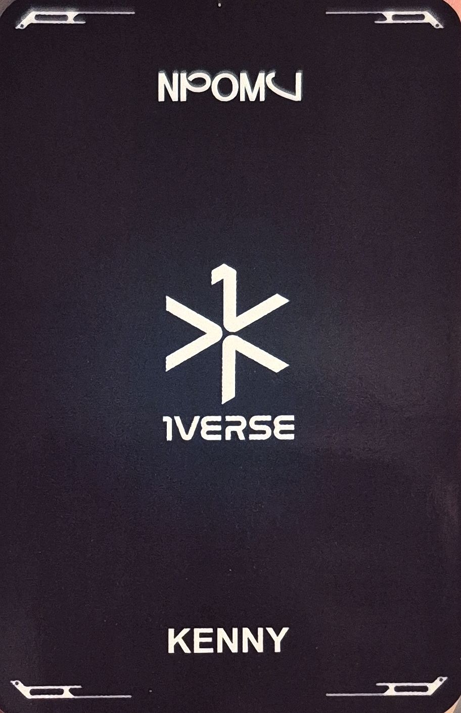 Kenny 1VERSE photocard back side - Benefit