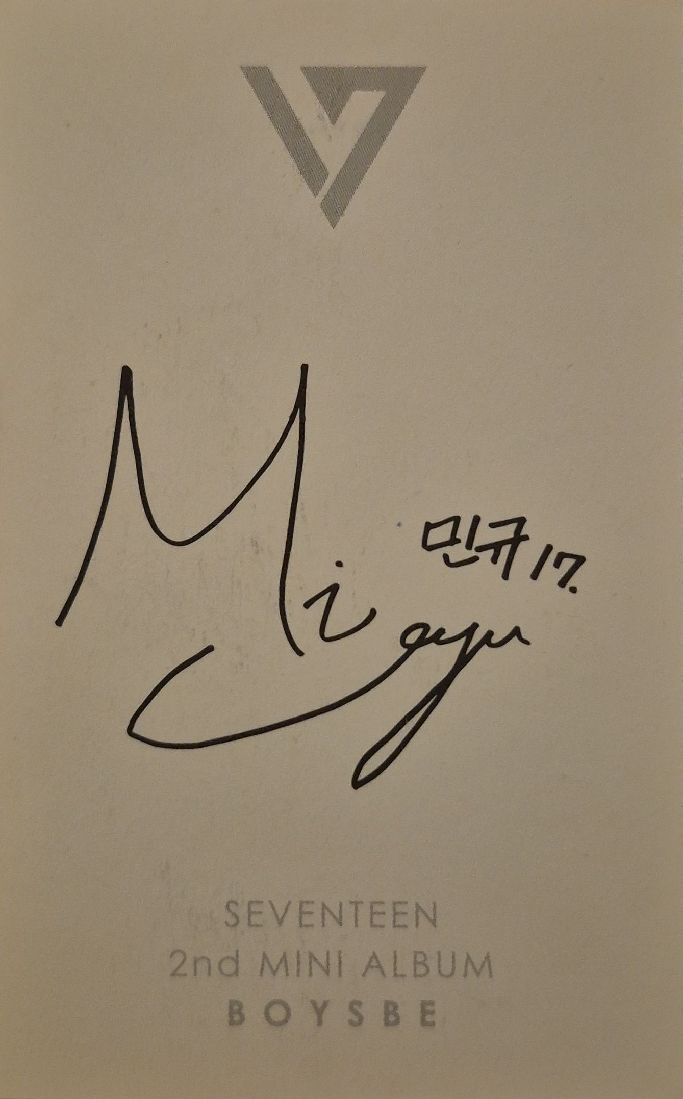 Mingyu SEVENTEEN photocard back side - Photocard