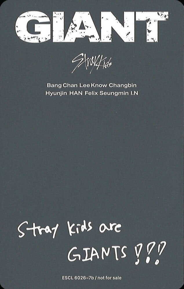 Changbin Stray Kids photocard back side - Concept Photocard