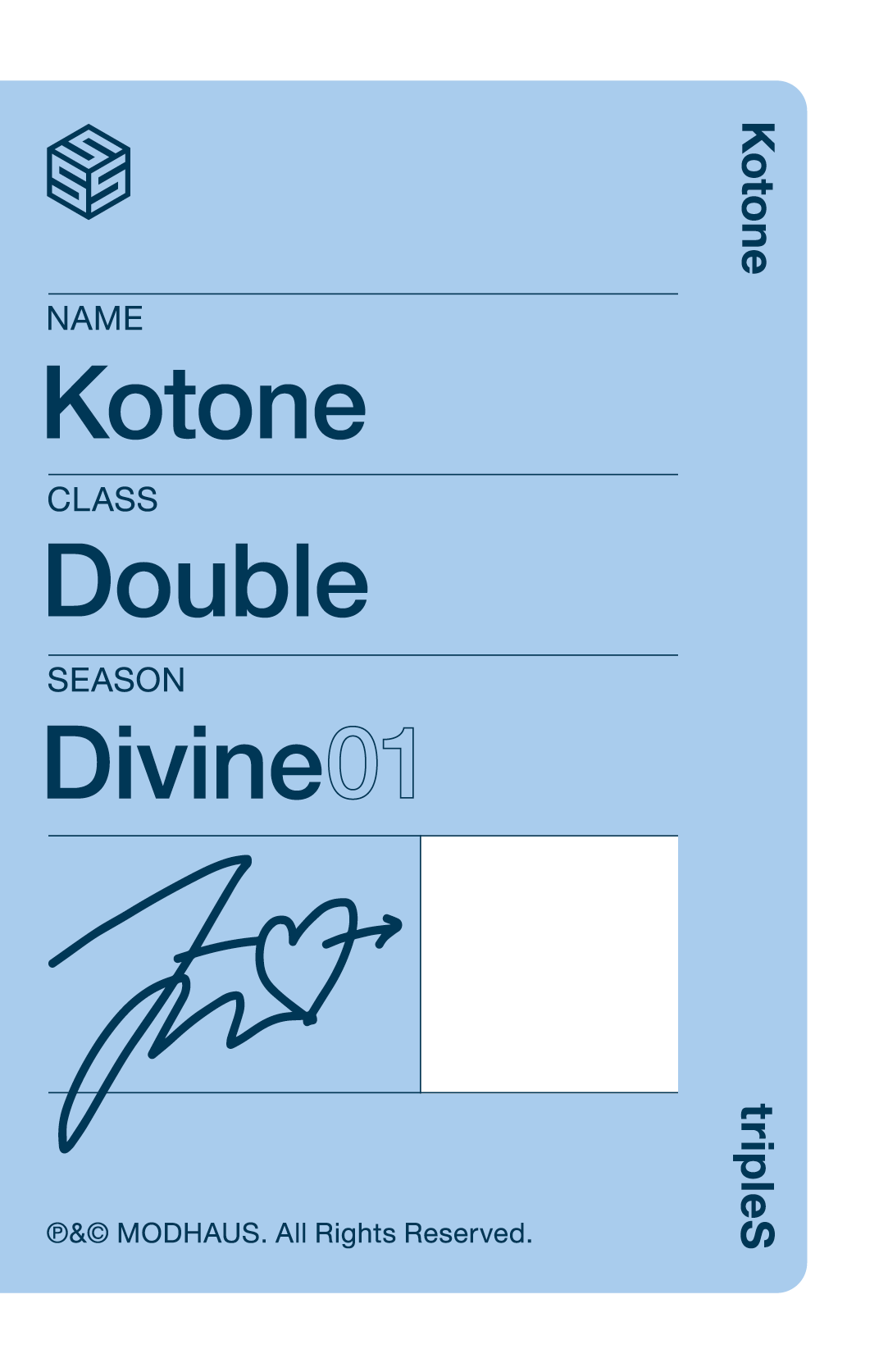 Kotone tripleS photocard back side - Showcase Objekt Pack