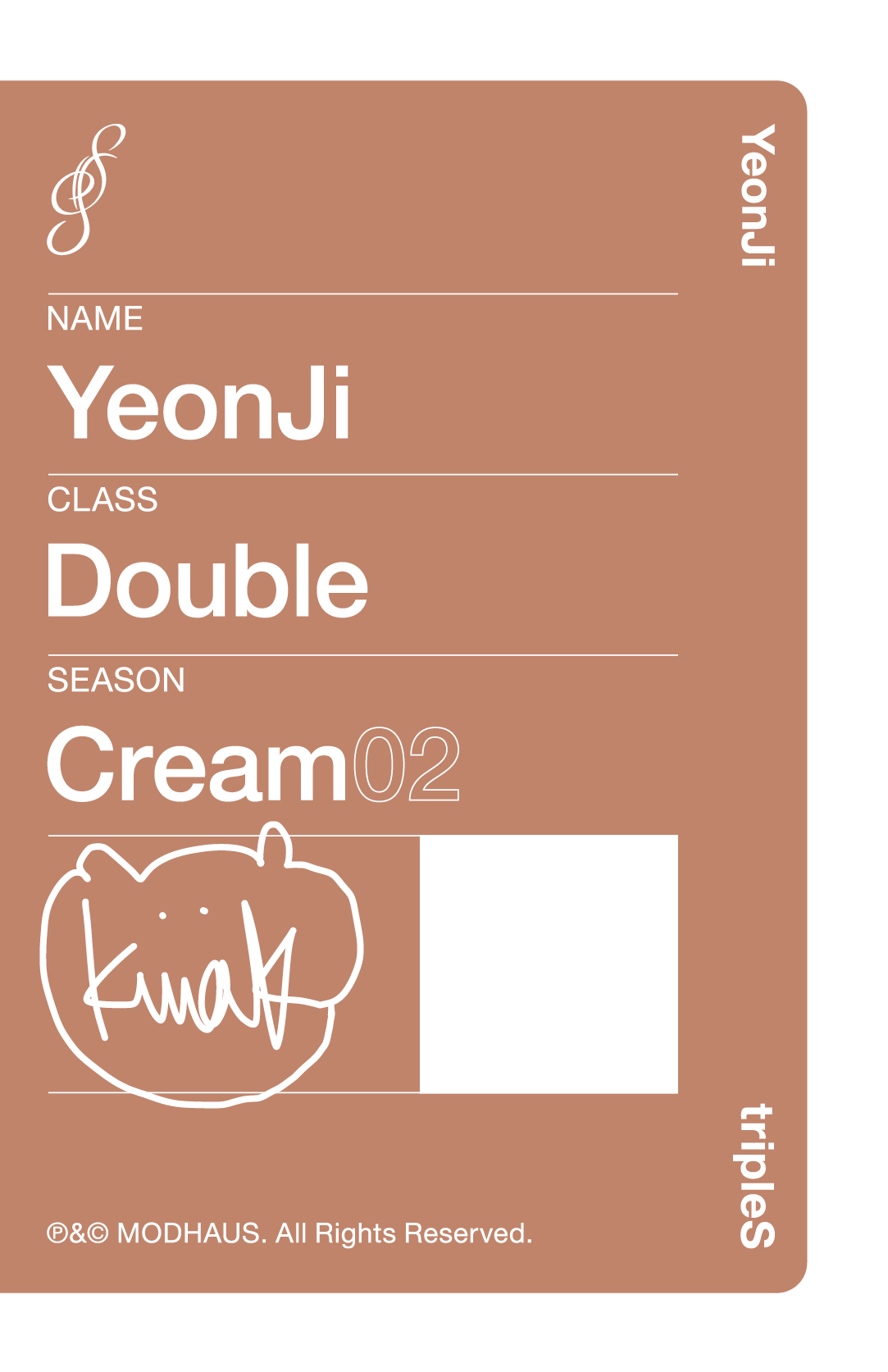 Yeonji tripleS photocard back side - Showcase Objekt Pack