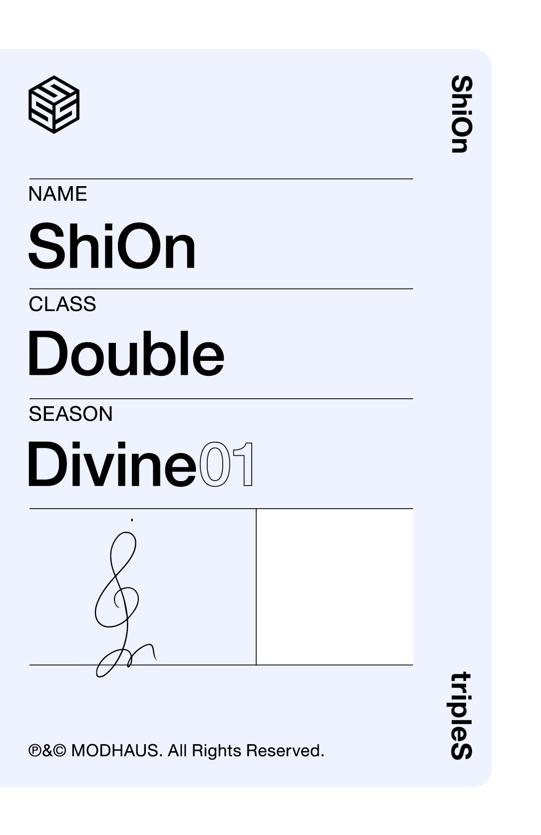 Shion tripleS photocard back side - Double Class Objekt