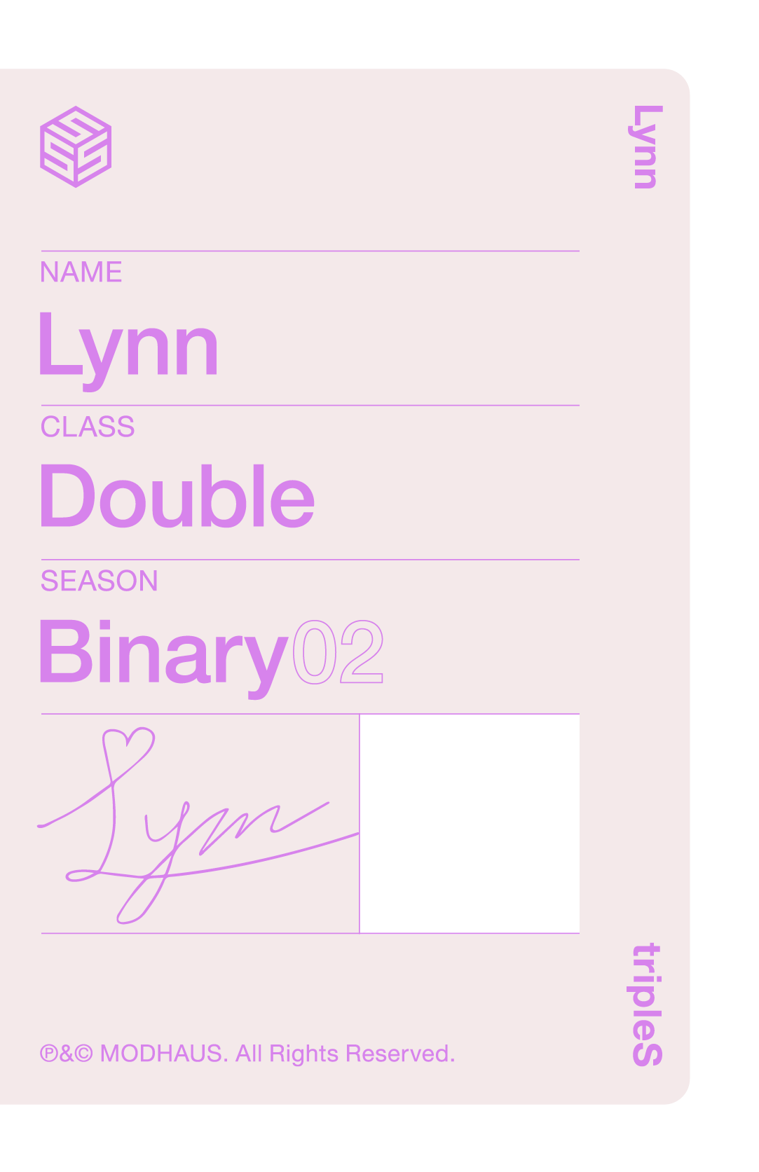 Lynn tripleS photocard back side - Double Class Objekt