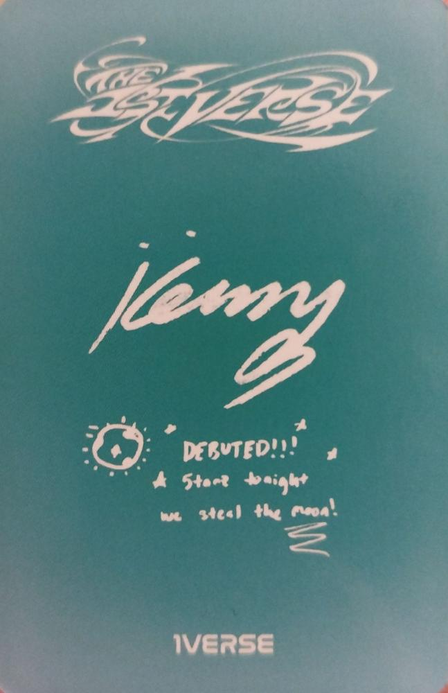 Kenny 1VERSE photocard back side - Benefit