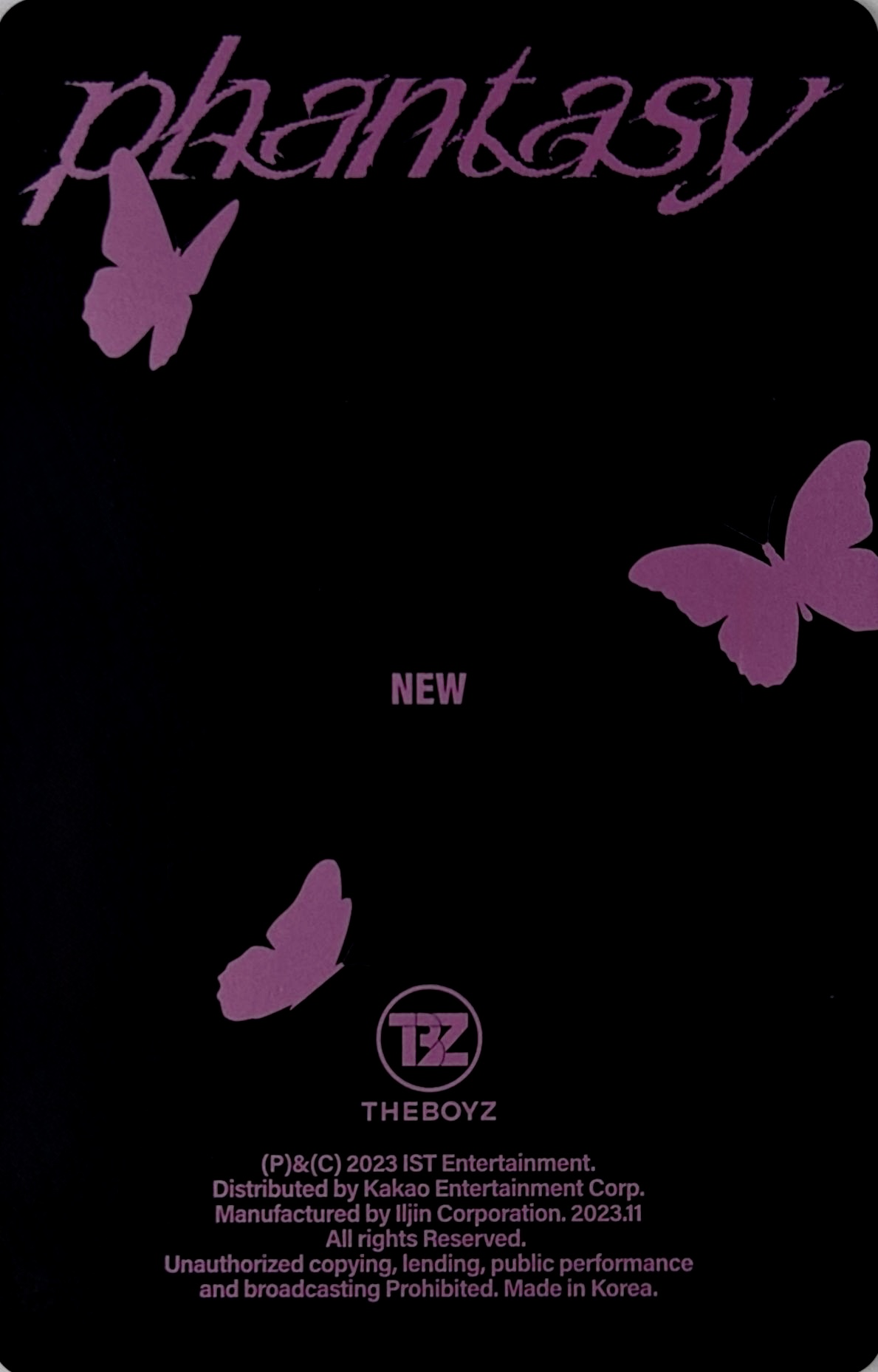 New THE BOYZ photocard back side - Lenticular Card