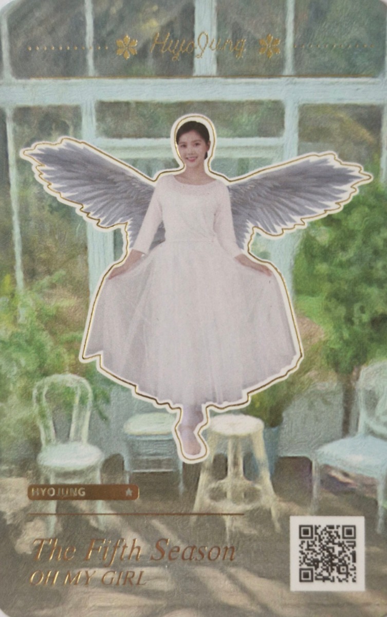 Hyojung OH MY GIRL photocard back side - Angel Photocard